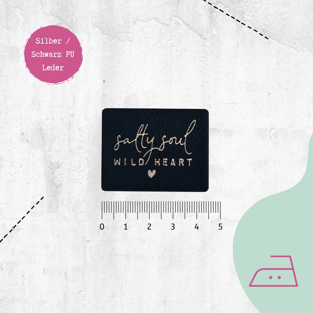 Kunstlederlabel "Salty Soul" zum Aufbügeln