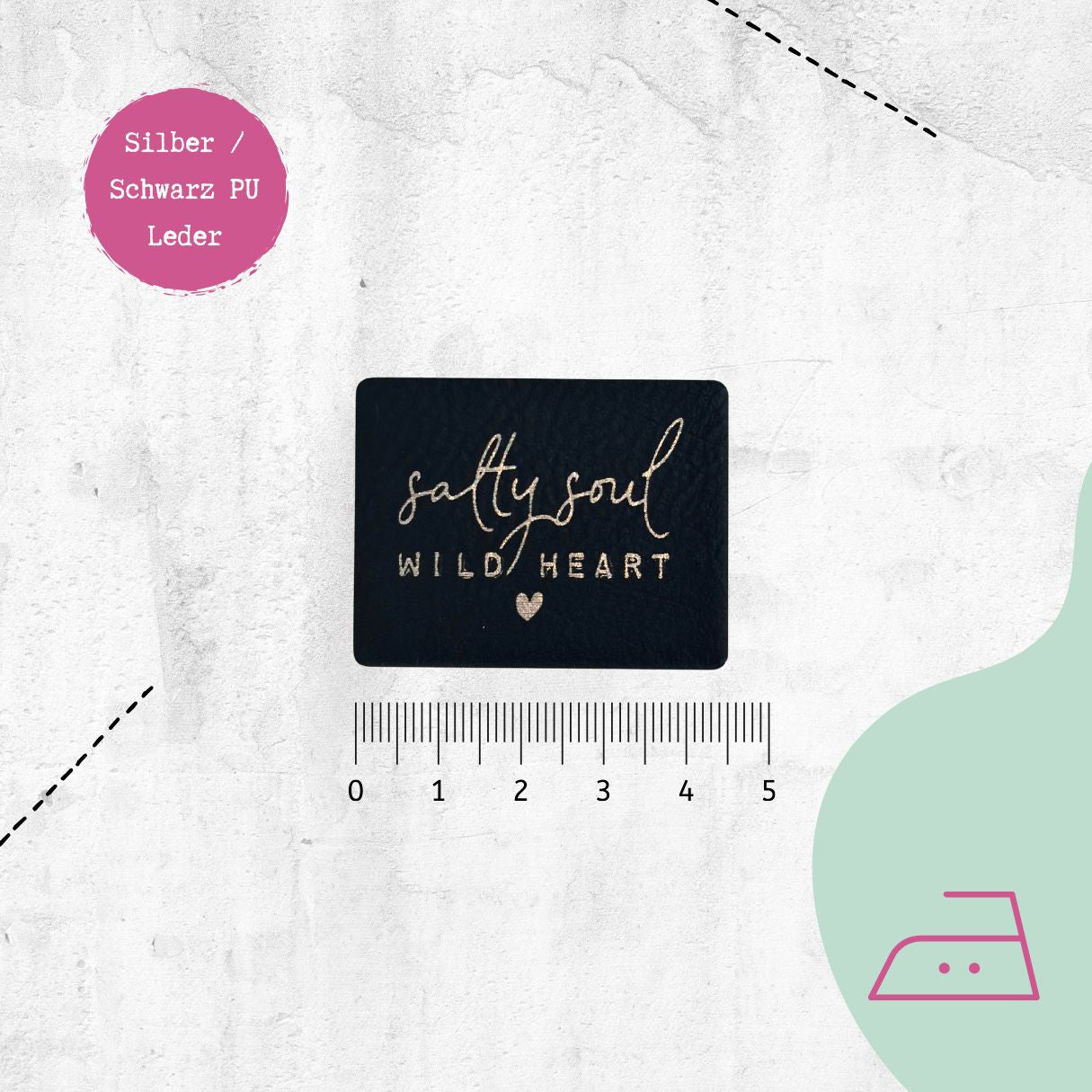 Kunstlederlabel "Salty Soul" zum Aufbügeln