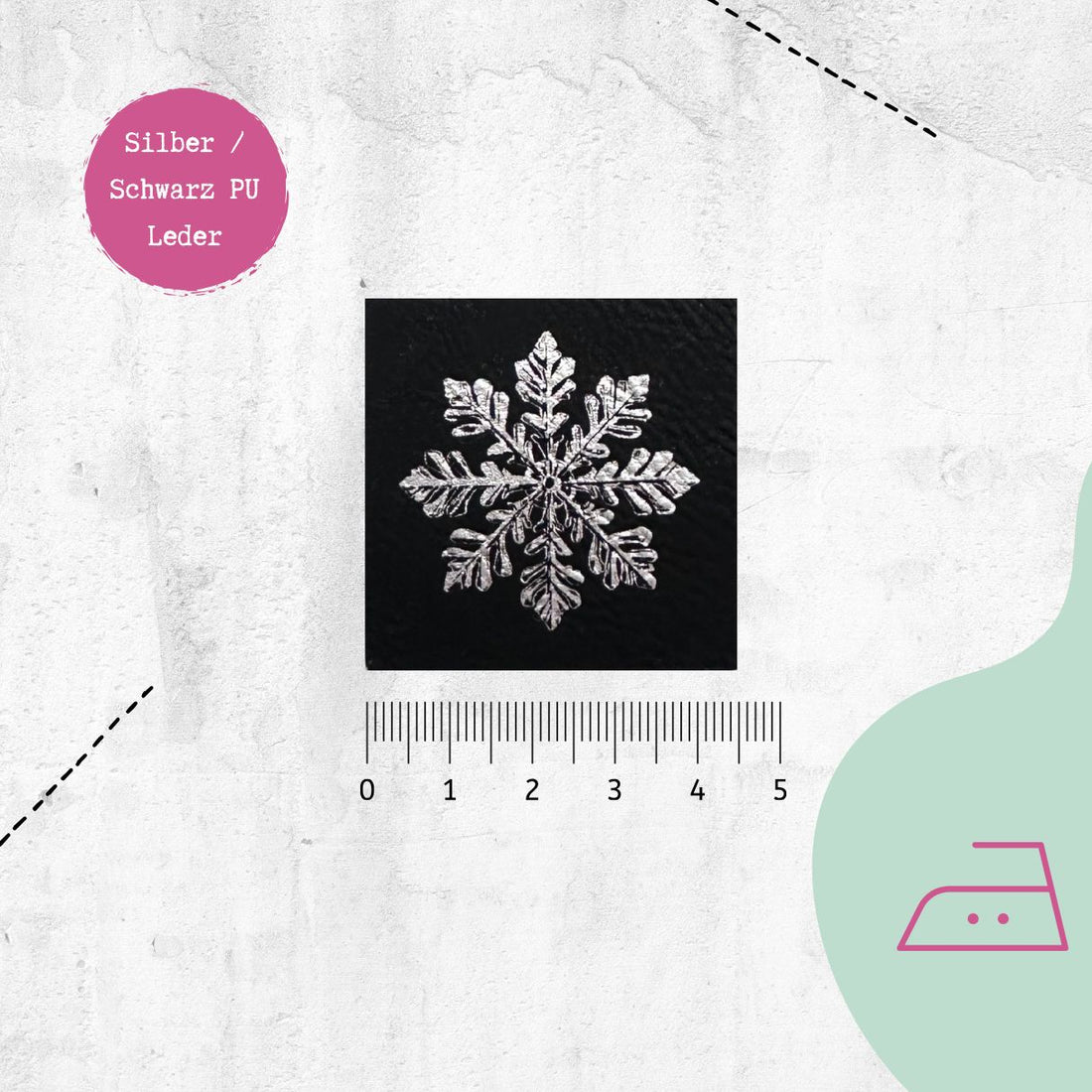 Kunstlederlabel &quot;Schneeflocke&quot; zum Aufbügeln | X-Mas Special