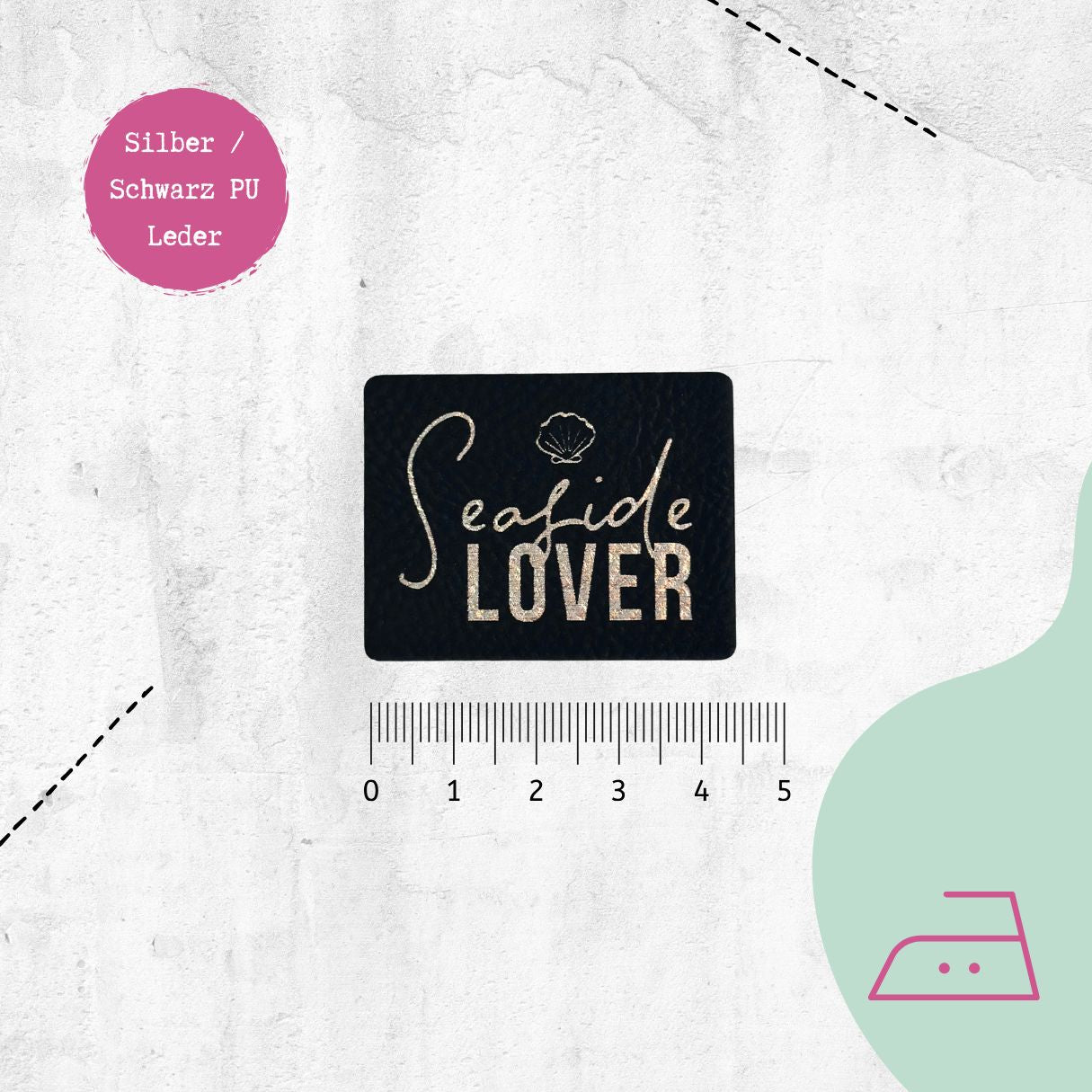 Kunstlederlabel "Seaside Lover" zum Aufbügeln