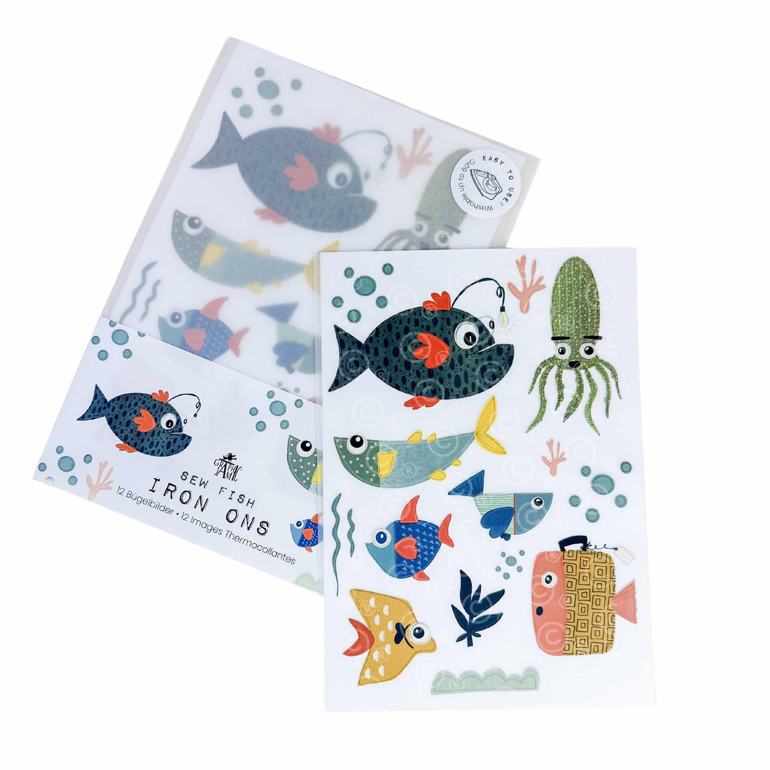 bügelbilder set &quot;sew fish&quot;