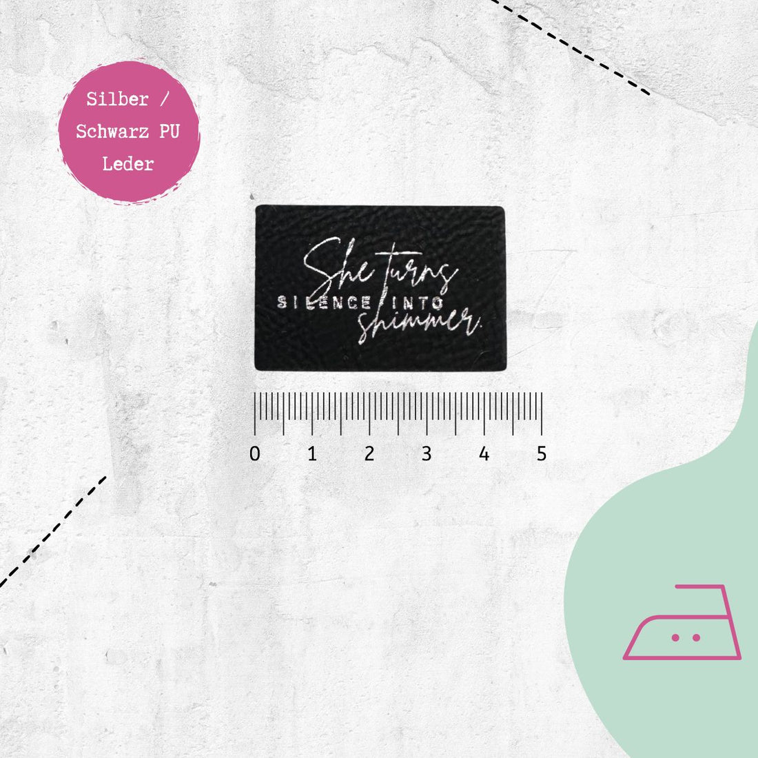 Kunstlederlabel &quot;Silence Shimmer&quot; zum Aufbügeln | Pocket Stories