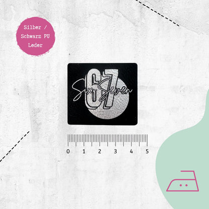 Kunstlederlabel "Six-Seven" zum Aufbügeln