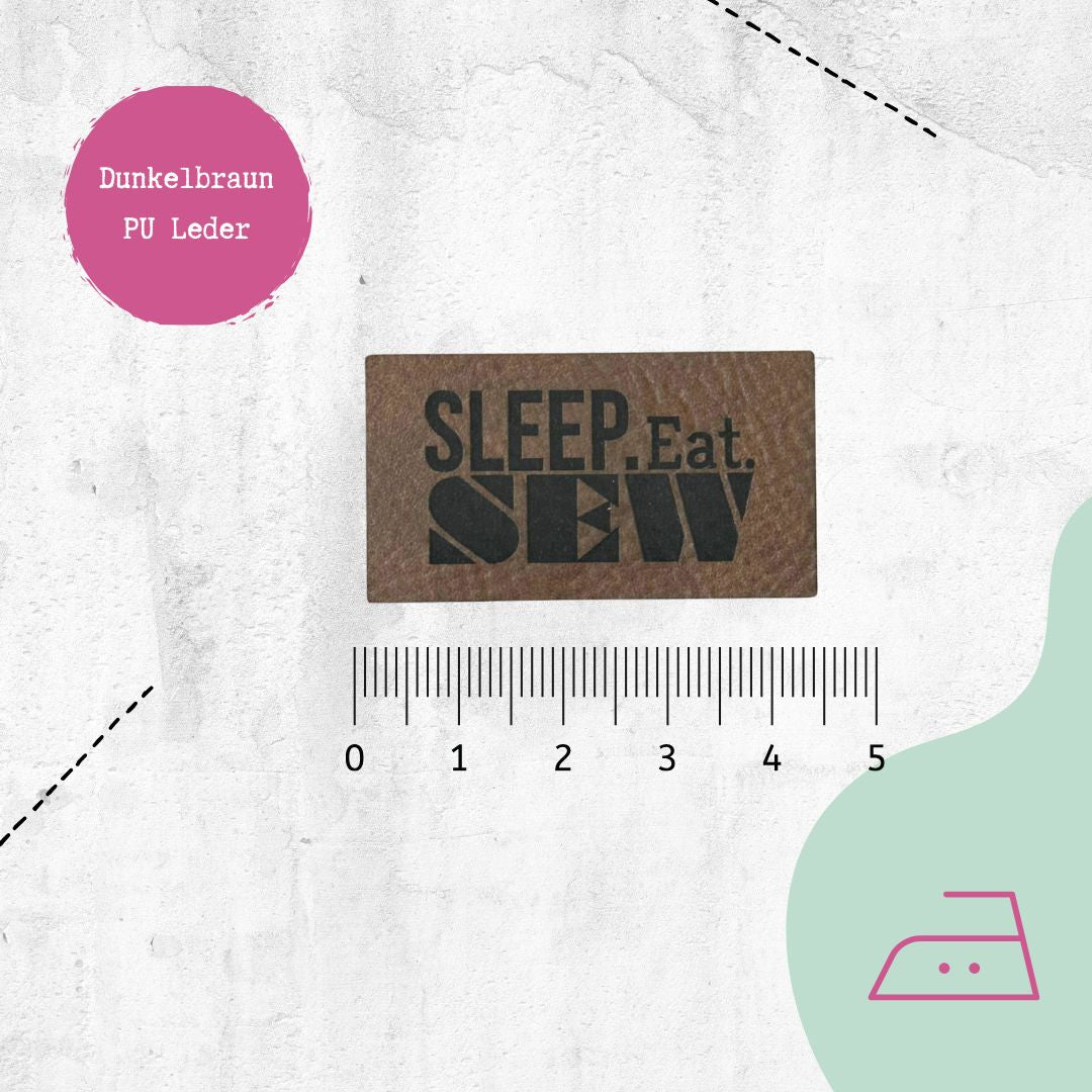 Kunstlederlabel "Sleep.Eat.Sew" zum Aufbügeln