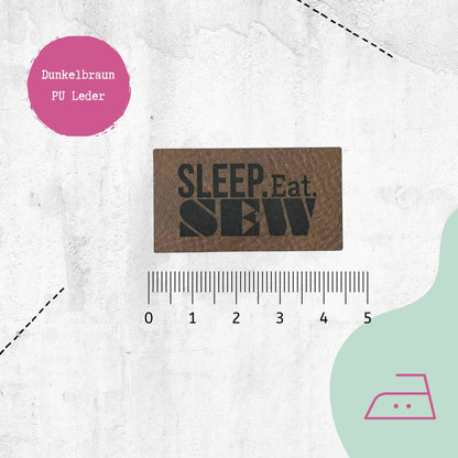 Kunstlederlabel &quot;Sleep.Eat.Sew&quot; zum Aufbügeln