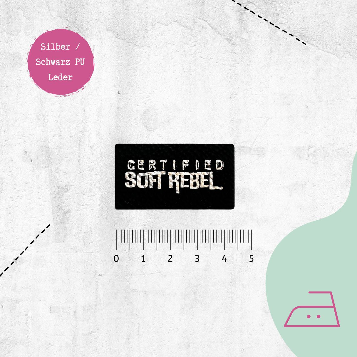 Kunstlederlabel "Certified Soft Rebel" zum Aufbügeln