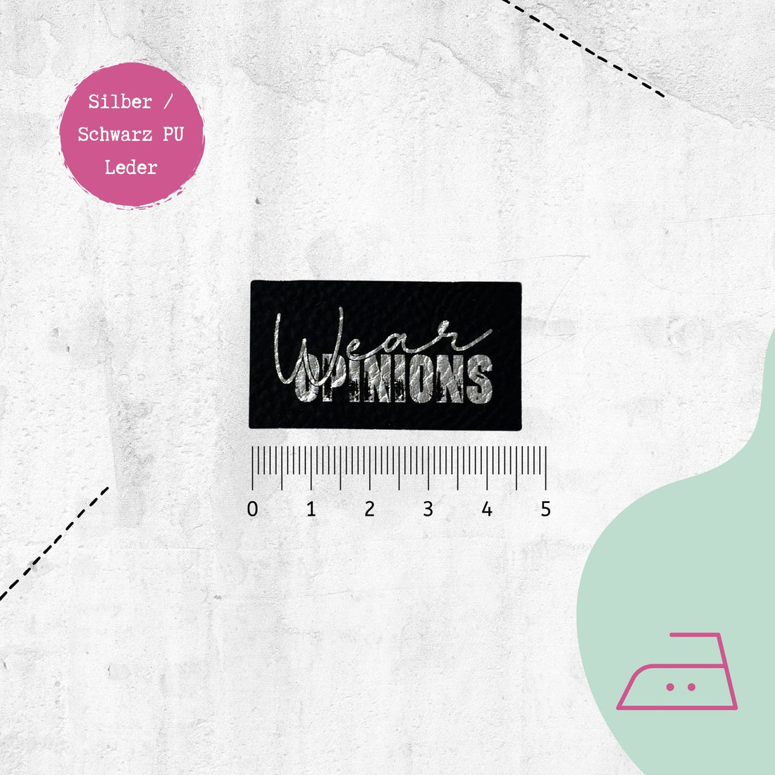 Kunstlederlabel "wear opinions" zum Aufbügeln