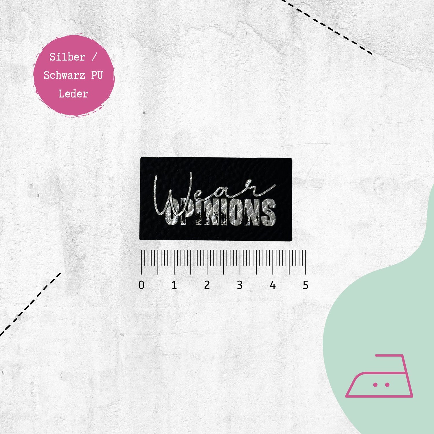 Kunstlederlabel "wear opinions" zum Aufbügeln
