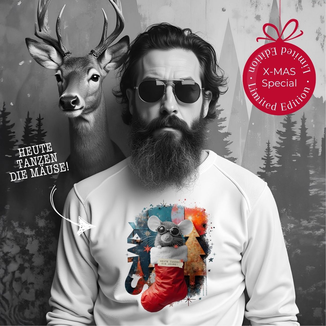 Bügelbild &quot;Mäuse Tanzen&quot; - XMAS Special