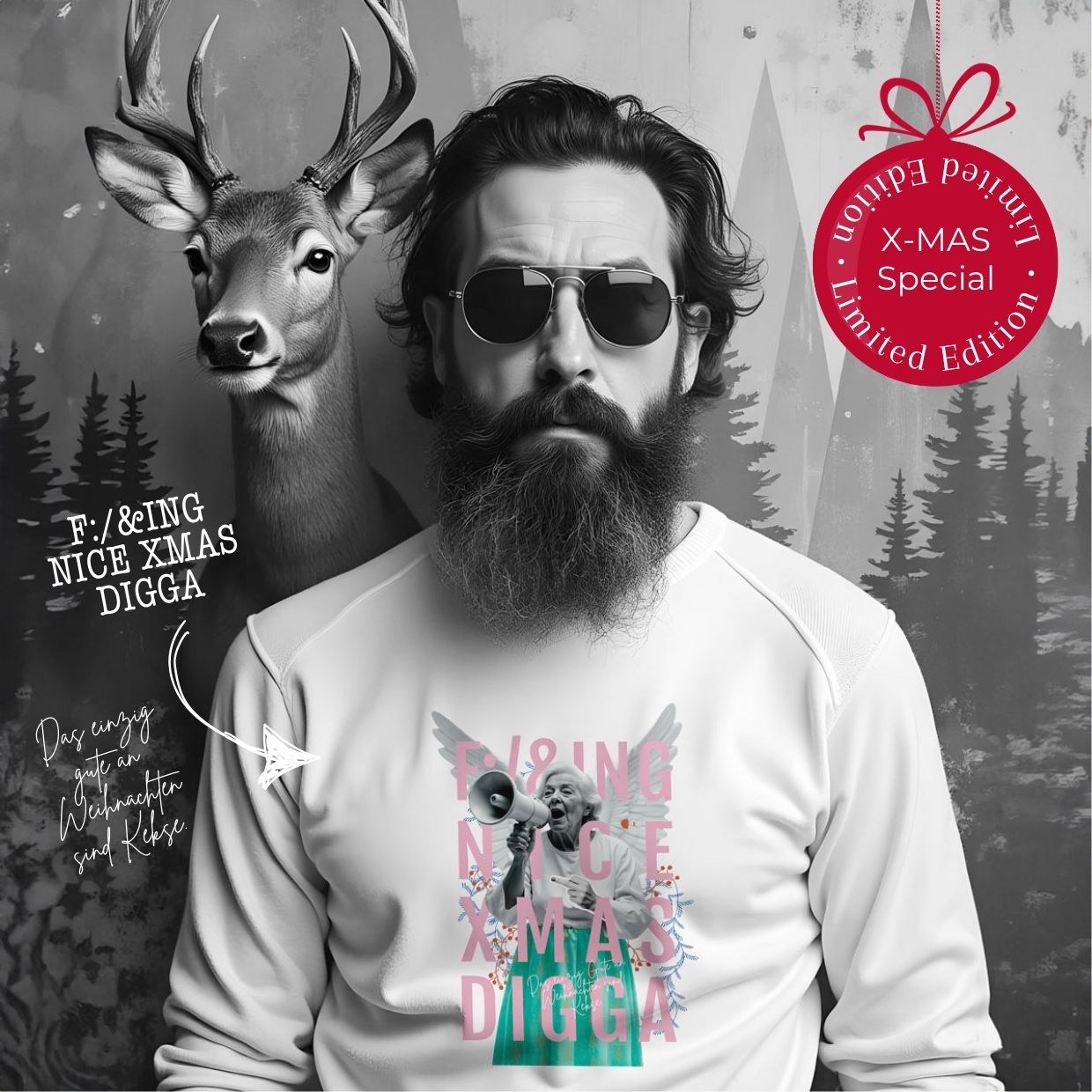 Bügelbild &quot;Nice XMAS Digga&quot; - XMAS Special