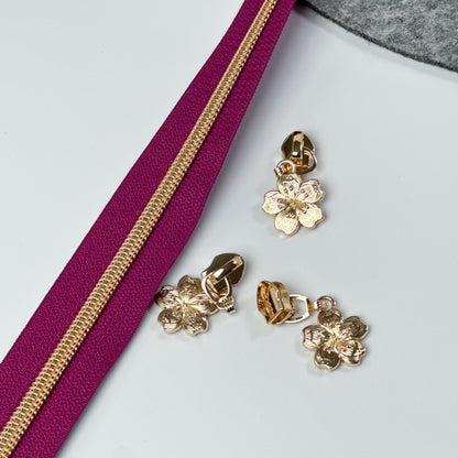 Reißverschluss Endlos Amaranth Gold