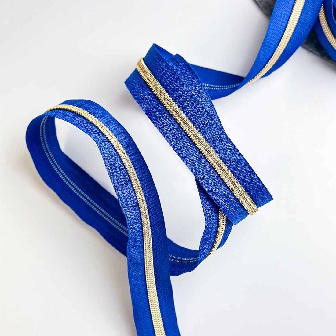 Reißverschluss Endlos Royal Blue Gold