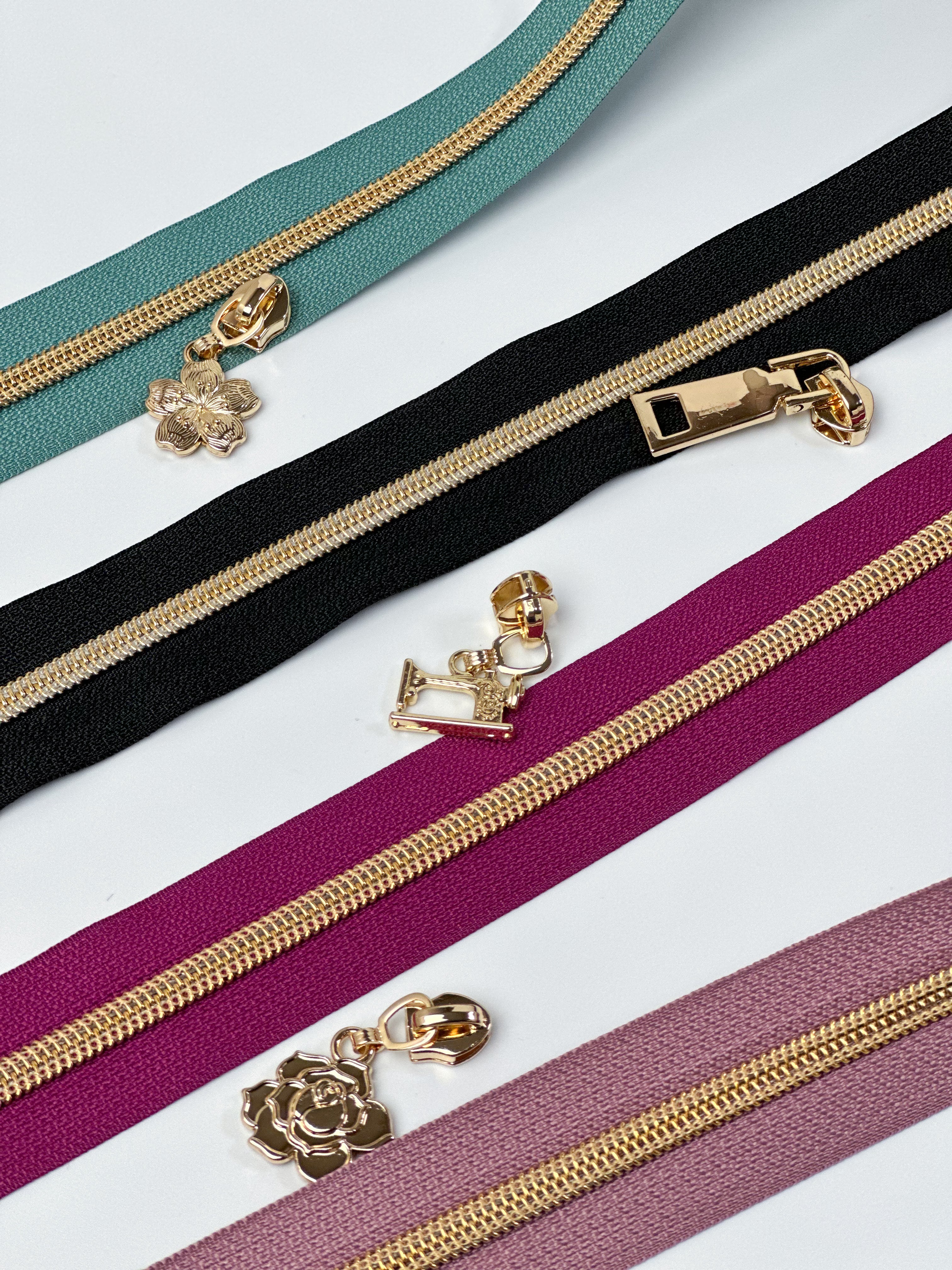 Reißverschluss Endlos Pure Black Gold